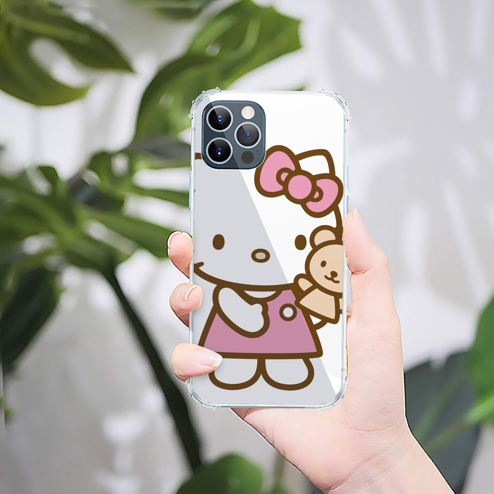 （画像用） Hello Kitty ハローキティ 【iPhone 12シリーズ対応】透明スマホケース（クリアソフトケース）
